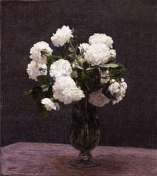 Henri Fantin-Latour White Roses oil painting image